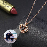 Personalized Heart Picture Necklace 925 Sterling Silver Projection Pendant