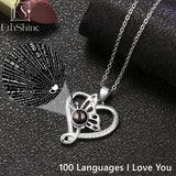 925 Silver Photo Projection Necklace Heart Pendant Jewelry