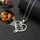 925 Silver Photo Projection Necklace Heart Pendant Jewelry