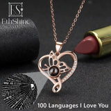 925 Silver Photo Projection Necklace Heart Pendant Jewelry