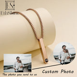 Custom Photo Projection Necklace Bar Necklace for Men