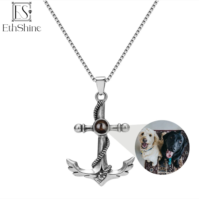EthShine Personalized Photo Projection Necklace Stainless Steel Pendant