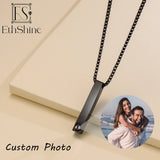 Custom Photo Projection Necklace Bar Necklace for Men