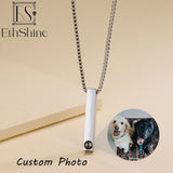 Custom Photo Projection Necklace Bar Necklace for Men