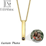 Custom Photo Projection Necklace Bar Necklace for Men