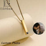 Custom Photo Projection Necklace Bar Necklace for Men