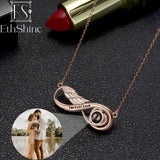 EthShine Personalized Projection Photo Necklace 925 Silver Infinity Pendant Gift
