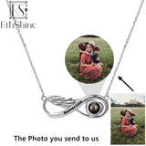 EthShine Personalized Projection Photo Necklace 925 Silver Infinity Pendant Gift