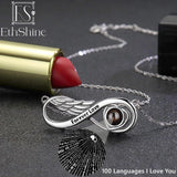 EthShine Personalized Projection Photo Necklace 925 Silver Infinity Pendant Gift