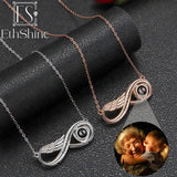 EthShine Personalized Projection Photo Necklace 925 Silver Infinity Pendant Gift