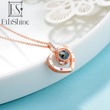 EthShine Picture Necklace 925 Silver Heart Projection Pendant