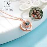EthShine Picture Necklace 925 Silver Heart Projection Pendant