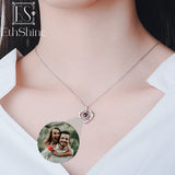 EthShine Picture Necklace 925 Silver Heart Projection Pendant