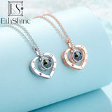 EthShine Picture Necklace 925 Silver Heart Projection Pendant
