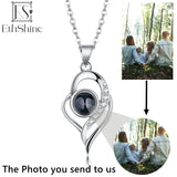 EthShine Personalized Heart Photo Projection Necklace