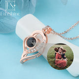EthShine Personalized Heart Photo Projection Necklace
