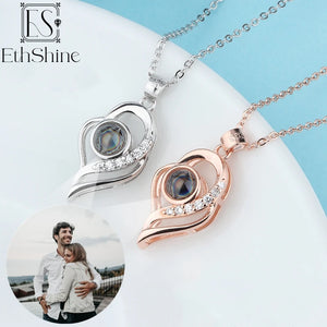 EthShine Personalized Heart Photo Projection Necklace