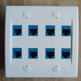 Ethernet Wall Plate 8 Port Double Cat6 RJ45 Network Faceplate