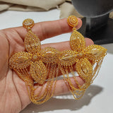Ethiopia Africa Dubai Earrings for Women Metal Wedding Jewelry