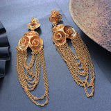 Ethiopia Dubai 24k Long Earrings For Women African Party Wedding Gift