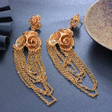 Ethiopia Dubai 24k Long Earrings For Women African Party Wedding Gift
