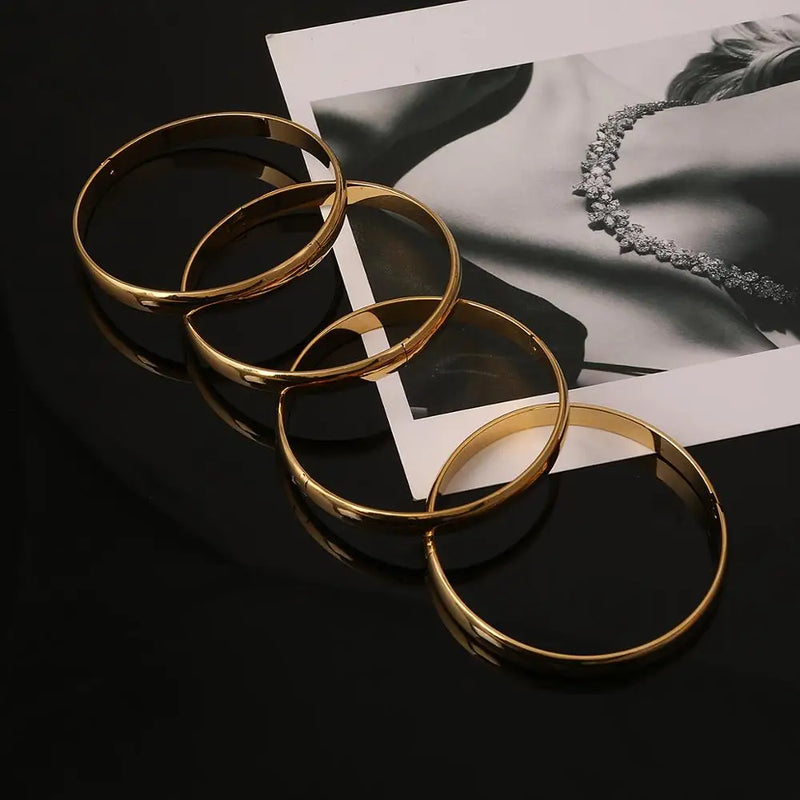 Ethiopian 4pcs Bangles Dubai Bangles For Women Glossy Plain Bangles Jewelry