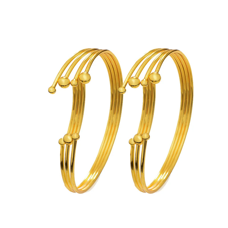 Ethiopian Bangles for Girls Dubai 24k Jewelry Party Gift