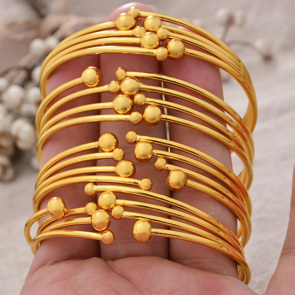 Ethiopian Bangles for Girls Dubai 24k Jewelry Party Gift