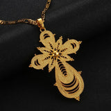 Ethiopian Big Cross Pendant Necklace for Women Eritrea Jewelry