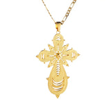 Ethiopian Big Cross Pendant Necklace for Women Eritrea Jewelry