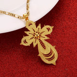 Ethiopian Big Cross Pendant Necklace for Women Eritrea Jewelry
