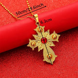 Ethiopian Big Cross Pendant Necklace for Women - Africa Ethnic Jewelry