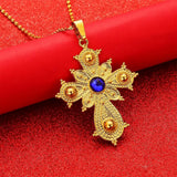 Ethiopian Big Cross Pendant Necklace for Women - Africa Ethnic Jewelry