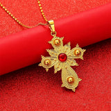 Ethiopian Big Cross Pendant Necklace for Women - Africa Ethnic Jewelry