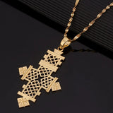 Ethiopian Big Cross Pendant Necklaces for Women Men