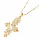 Ethiopian Big Cross Pendant Necklaces for Women Men