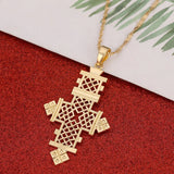 Ethiopian Big Cross Pendant Necklaces for Women Men