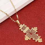 Ethiopian Big Cross Pendant Necklaces for Women Men