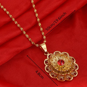 Ethiopian Charm Pendant Necklaces Women African Dubai Necklaces Flower Jewelry