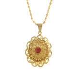 Ethiopian Charm Pendant Necklaces Women African Dubai Necklaces Flower Jewelry