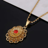 Ethiopian Charm Pendant Necklaces Women African Dubai Necklaces Flower Jewelry