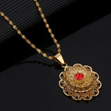 Ethiopian Charm Pendant Necklaces Women African Dubai Necklaces Flower Jewelry