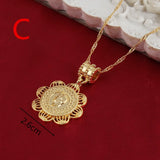 Ethiopian Coin Cross Pendant Necklace 22k African Eritrea Habesha Wedding Jewelr