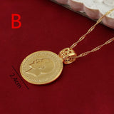 Ethiopian Coin Cross Pendant Necklace 22k African Eritrea Habesha Wedding Jewelr