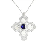 Ethiopian Cross Pendant Chain Necklaces for Women Silver Eritrea Jewelry