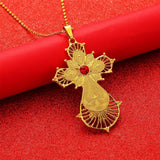 Ethiopian Cross Pendant Chain for Women Girls Eritrea Jewelry African Cross