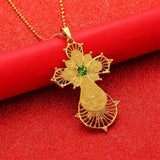 Ethiopian Cross Pendant Chain for Women Girls Eritrea Jewelry African Cross