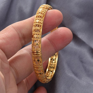 Ethiopian Dubai Arab Bracelets 24k Bangles For Women Girls Wedding Jewelry