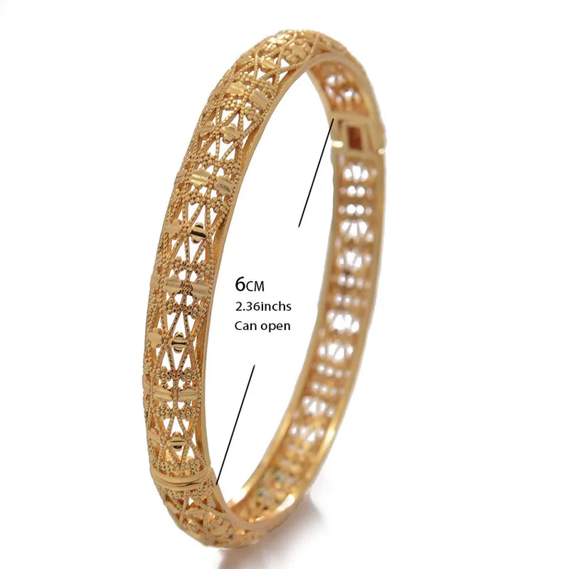 Ethiopian Dubai Arab Bracelets 24k Bangles For Women Girls Wedding Jewelry