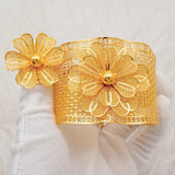 Ethiopian Dubai Bangle With Ring Dubai Cuff Bracelet Female Flower Bangles